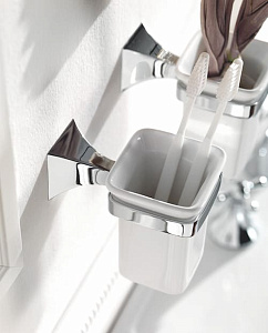 GT103 CB33 - PORTA BICCHIERE CERAMICA BIANCA